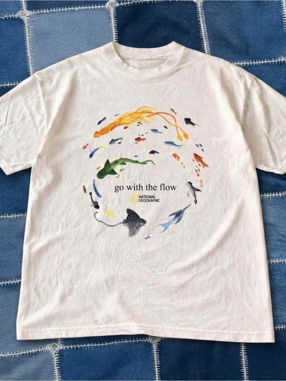 National Geographic "Go With The Flow" Fish Graphic T‑Shirt